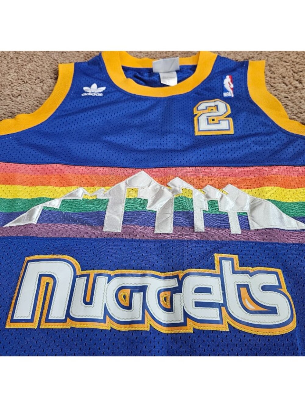 Vintage Denver Nuggets Alex English #2 Jersey 87'-88' Mens Small Adidas NBA +2 - Picture 9 of 12